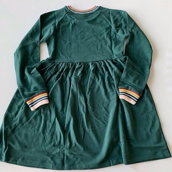Hanna Andersson Rainbow Trim Juniper Sweatshirt French Terry Dress 10 Years 140 - Picture 5 of 7